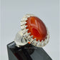 AAE 6232 Chandi Ring 925, Stone: Red Aqeeq