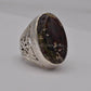 AAE 5636 Chandi Ring 925, Stone: Sulemani Aqeeq - AmeerAliEnterprises