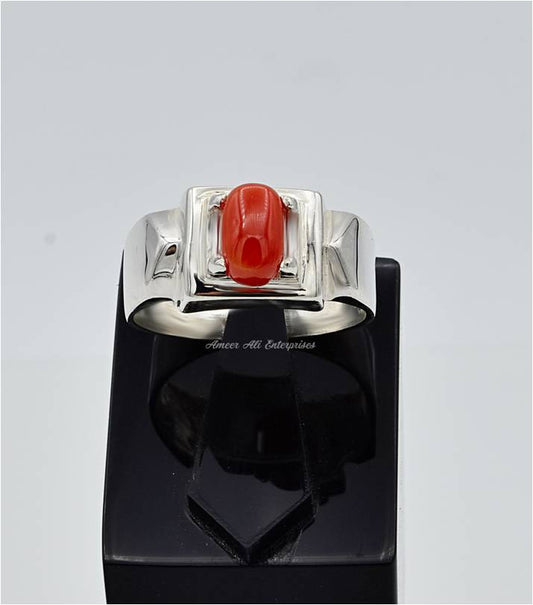 AAE 6633 Chandi Ring 925, Stone: Marjan