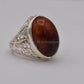 AAE 5659 Chandi Ring 925, Stone: Sulemani Aqeeq - AmeerAliEnterprises