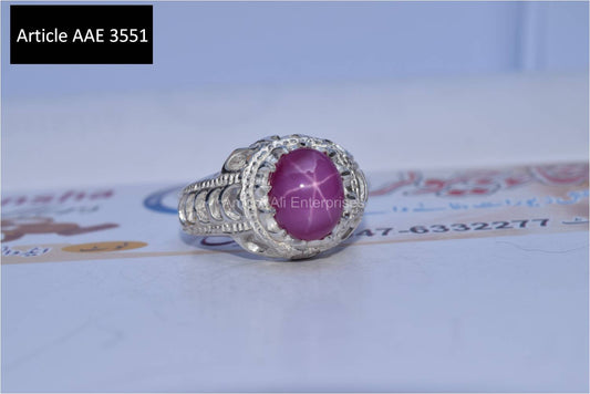 AAE 3551 Ruby Star 925 Chandi Ring