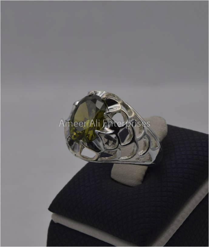 AAE 2243 Chandi Ring 925, Stone: Zircon - AmeerAliEnterprises