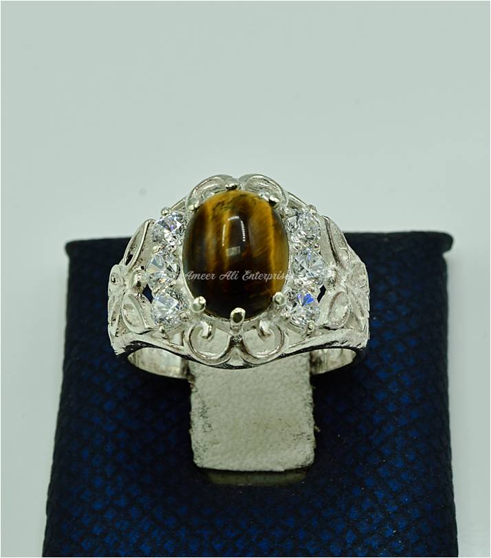 AAE 6903 Chandi Ring 925, Stone: Tiger's Eye