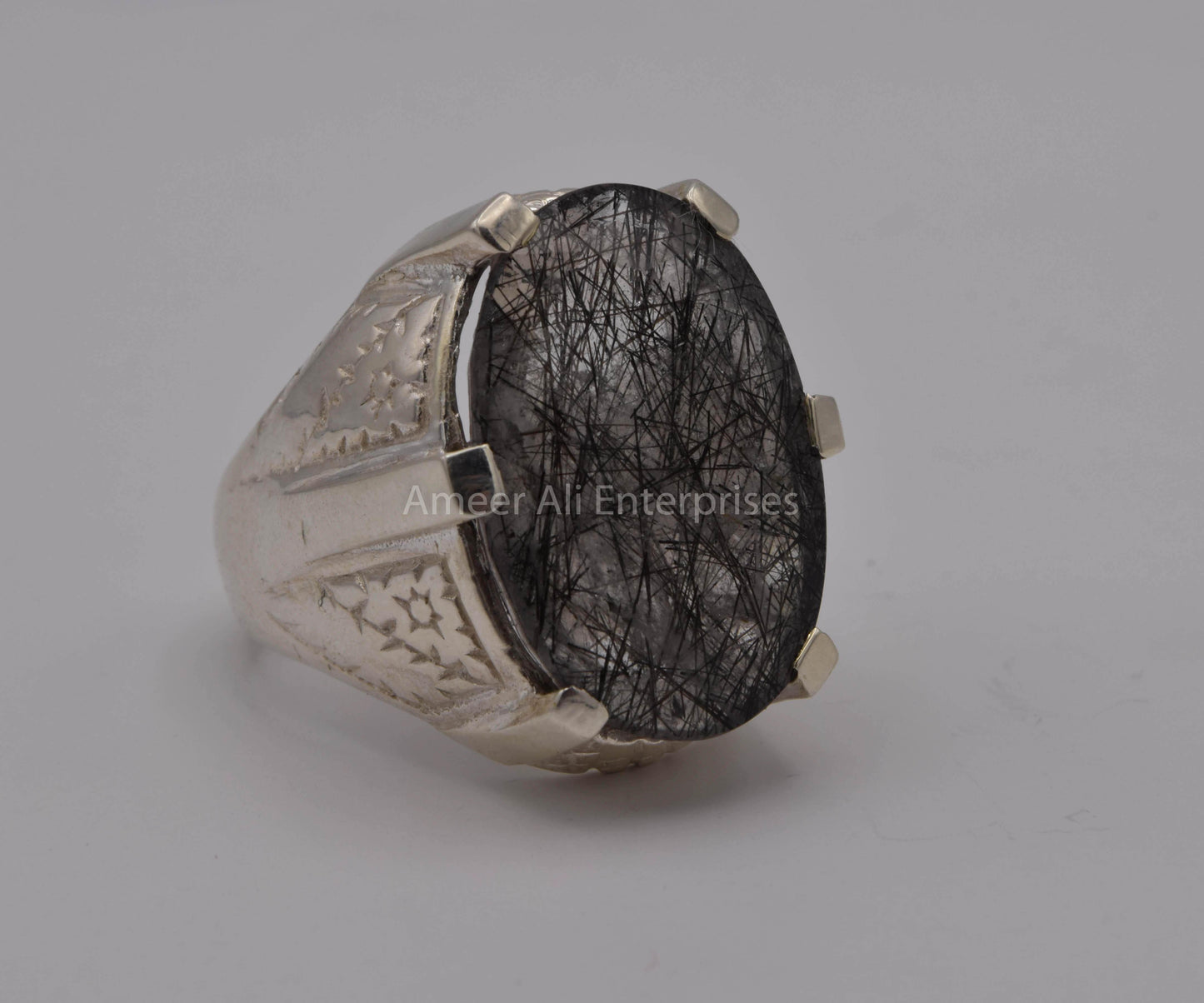 AAE 5645 Chandi Ring, Stone: Moh e Najaf - AmeerAliEnterprises