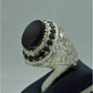 AAE 6679 Chandi Ring 925, Stone: Black Aqeeq