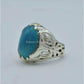 AAE 5792 Chandi Ring 925, Stone: Feroza - AmeerAliEnterprises