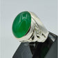 AAE 6236 Chandi Ring 925, Stone: Green Aqeeq