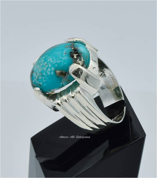 AAE 6583 Chandi Ring 925, Stone: Shajri Feroza