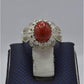 AAE 5829 Chandi Ring 925, Stone: Marjan - AmeerAliEnterprises