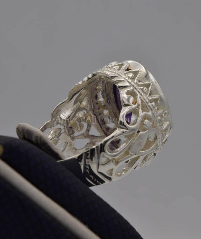 AAE 7714 Chandi Ring 925, Stone: Zircon - AmeerAliEnterprises