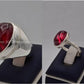 Silver Couple Rings: Pair 154,  Stone: Irani Poota Yaqoot - AmeerAliEnterprises
