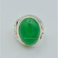 AAE 6236 Chandi Ring 925, Stone: Green Aqeeq