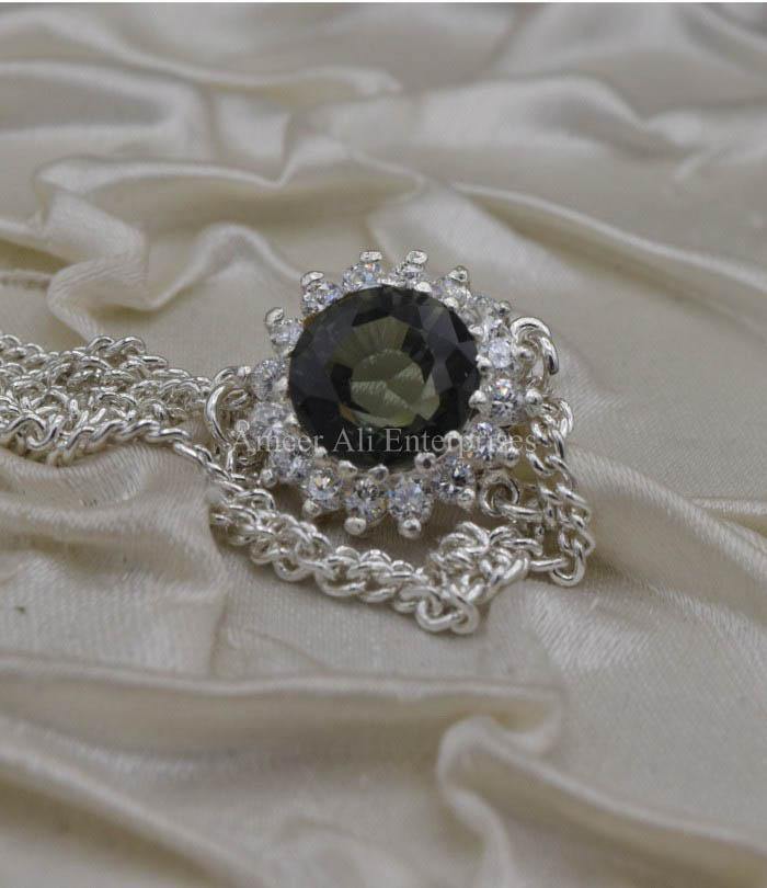 AAE 1558 Chandi Bracelet 925. Stone: Zircon - AmeerAliEnterprises