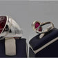 Silver Couple Rings: Pair 154,  Stone: Irani Poota Yaqoot - AmeerAliEnterprises