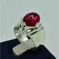 AAE 6854 Chandi Ring 925, Stone: Irani Poota Yaqoot