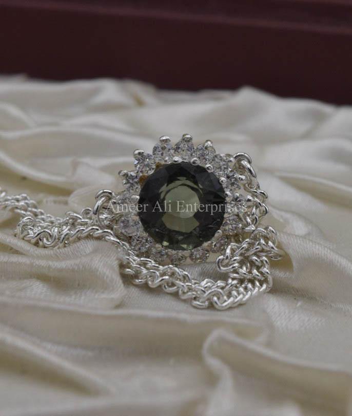 AAE 1558 Chandi Bracelet 925. Stone: Zircon - AmeerAliEnterprises
