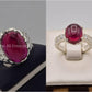 Silver Couple Rings: Pair 155,  Stone: Irani Poota Yaqoot - AmeerAliEnterprises