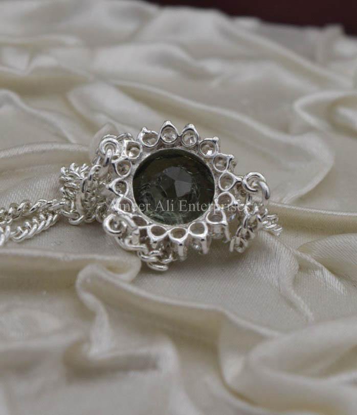 AAE 1558 Chandi Bracelet 925. Stone: Zircon - AmeerAliEnterprises