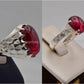 Silver Couple Rings: Pair 155,  Stone: Irani Poota Yaqoot - AmeerAliEnterprises