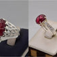Silver Couple Rings: Pair 155,  Stone: Irani Poota Yaqoot - AmeerAliEnterprises