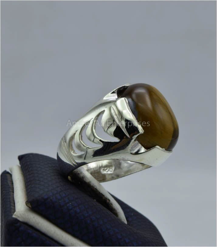 AAE 3552 Chandi Ring 925, Stone: Tiger's Eye