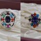 Silver Couple Rings: Pair 17,  Stone: Nine Original Stones - AmeerAliEnterprises