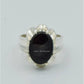 AAE 6238 Chandi Ring 925, Stone: Black Aqeeq