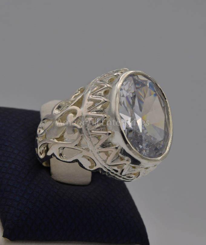 AAE 7775 Chandi Ring 925, Stone: Zircon - AmeerAliEnterprises