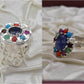 Silver Couple Rings: Pair 17,  Stone: Nine Original Stones - AmeerAliEnterprises