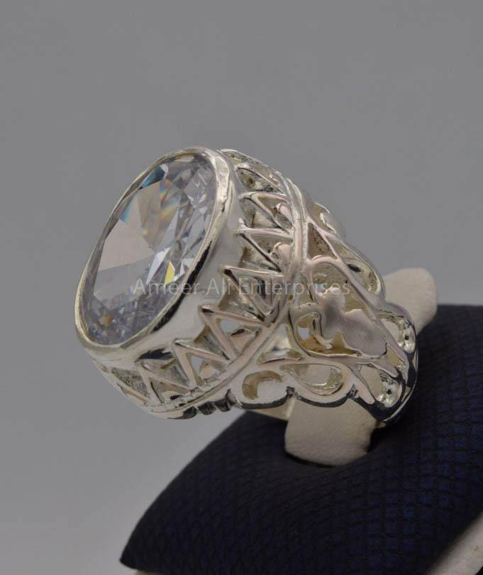 AAE 7775 Chandi Ring 925, Stone: Zircon - AmeerAliEnterprises