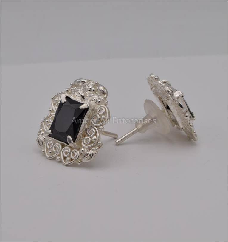 AAE 5591 Chandi Earrings 925, Stone: Zircon - AmeerAliEnterprises