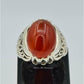 AAE 6291 Chandi Ring 925, Stone: Red Aqeeq