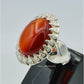 AAE 6232 Chandi Ring 925, Stone: Red Aqeeq