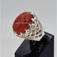 AAE 6561 Chandi Ring 925, Stone: Irani Aqeeq Engraved