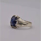 AAE 9813 Chandi Ring 925, Stone: Blue Sapphire (Neelam) - AmeerAliEnterprises