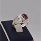 AAE 9802 Chandi Ring 925, Stone: Ruby Yaqoot - AmeerAliEnterprises