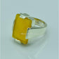 AAE 6760 CHANDI RING 925, STONE: Yellow AQEEQ - AmeerAliEnterprises