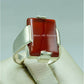 AAE 6761 Chandi Ring 925, Stone: Red Aqeeq