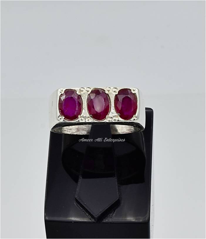 AAE 6677 Chandi Ring 925, Stone: Ruby