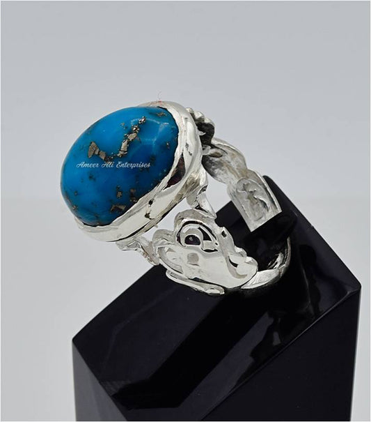 AAE 6585 Chandi Ring 925, Stone: Shajri Feroza