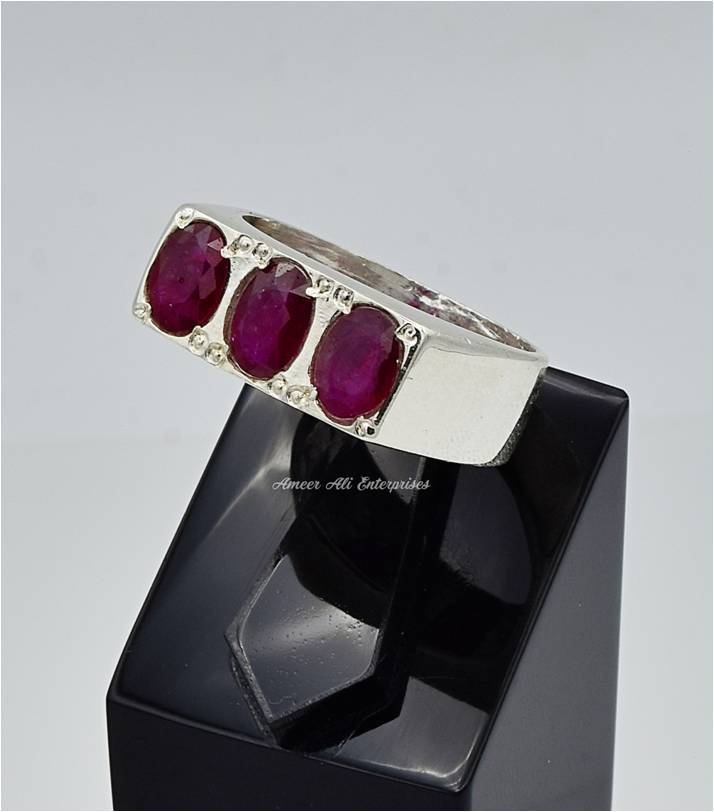 AAE 6677 Chandi Ring 925, Stone: Ruby