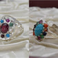 Silver Couple Rings: Pair 18,  Stone: Nine Original Stones - AmeerAliEnterprises