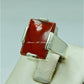 AAE 6761 Chandi Ring 925, Stone: Red Aqeeq