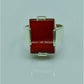 AAE 6761 Chandi Ring 925, Stone: Red Aqeeq