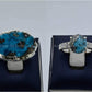 Silver Couple Rings: Pair 126,  Stone: Shajri Feroza - AmeerAliEnterprises
