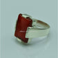 AAE 6761 Chandi Ring 925, Stone: Red Aqeeq