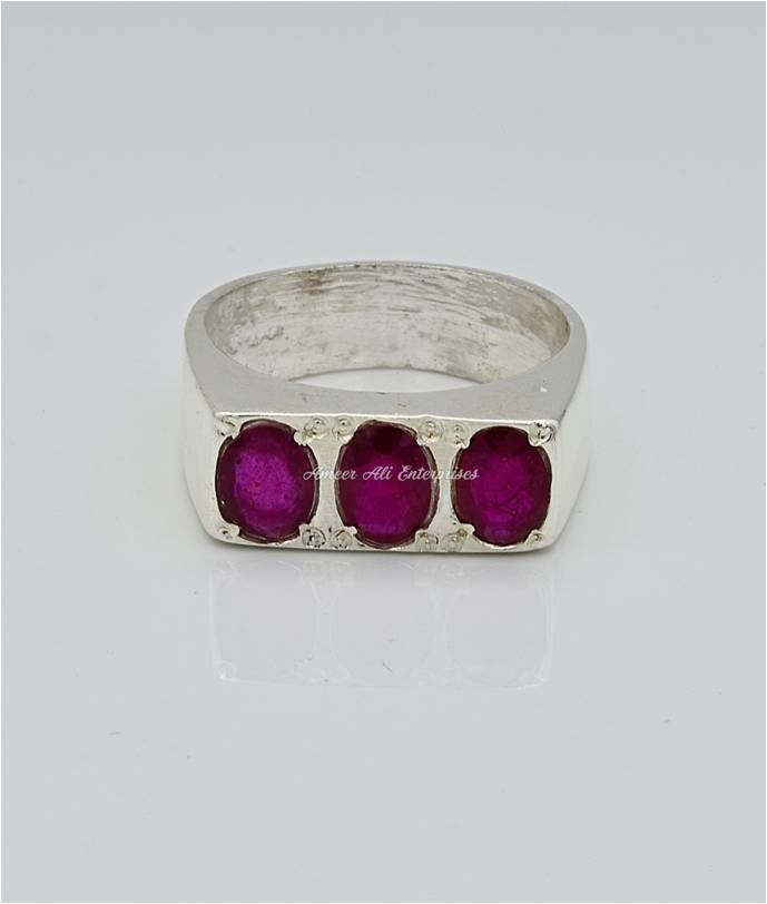 AAE 6677 Chandi Ring 925, Stone: Ruby