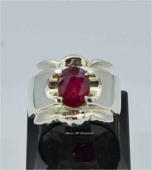 AAE 6250 Chandi Ring 925, Stone: Ruby