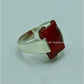 AAE 6761 Chandi Ring 925, Stone: Red Aqeeq