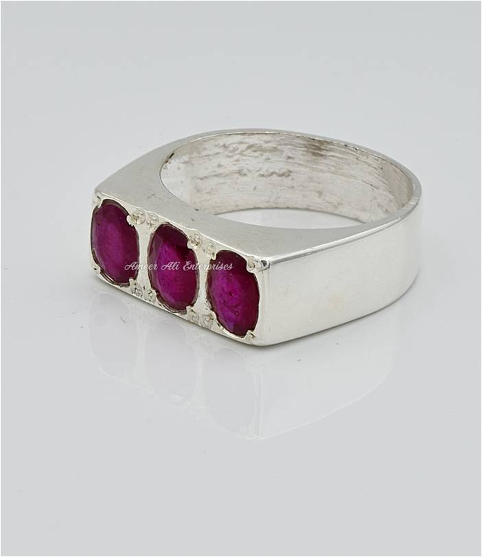 AAE 6677 Chandi Ring 925, Stone: Ruby